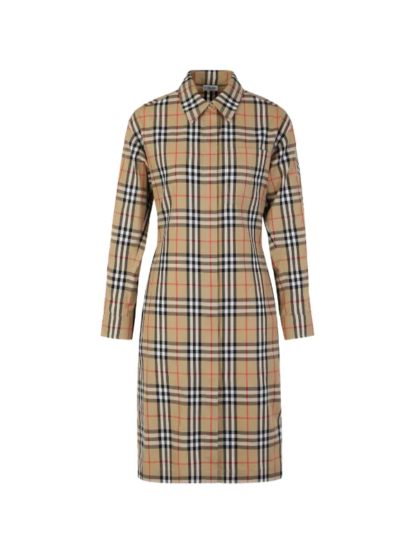 check midi shirt dress Belted Midi Shirt Dress in Chocolate Brown Check