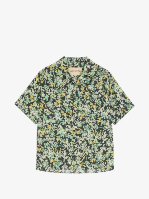 Valentino Garavani camisa bowling de popelina con estampado Papier Floral