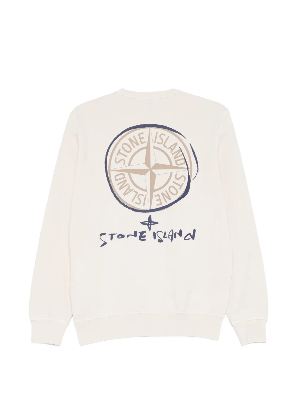 Stone Island Junior Sweater met logoprint Beige