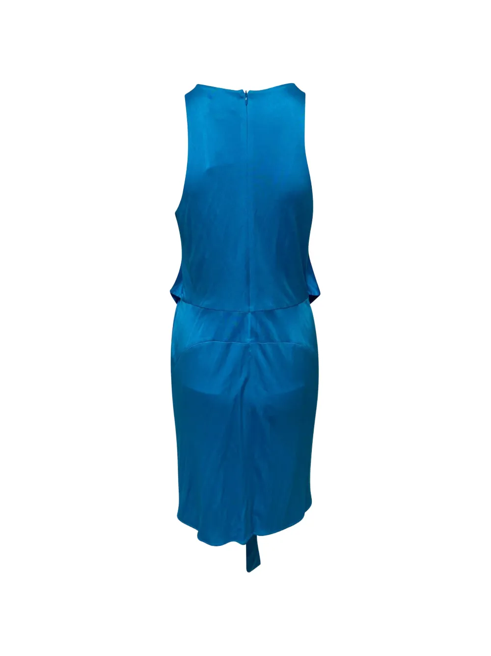 Issa draped-belt scoop-neck dress - Blauw