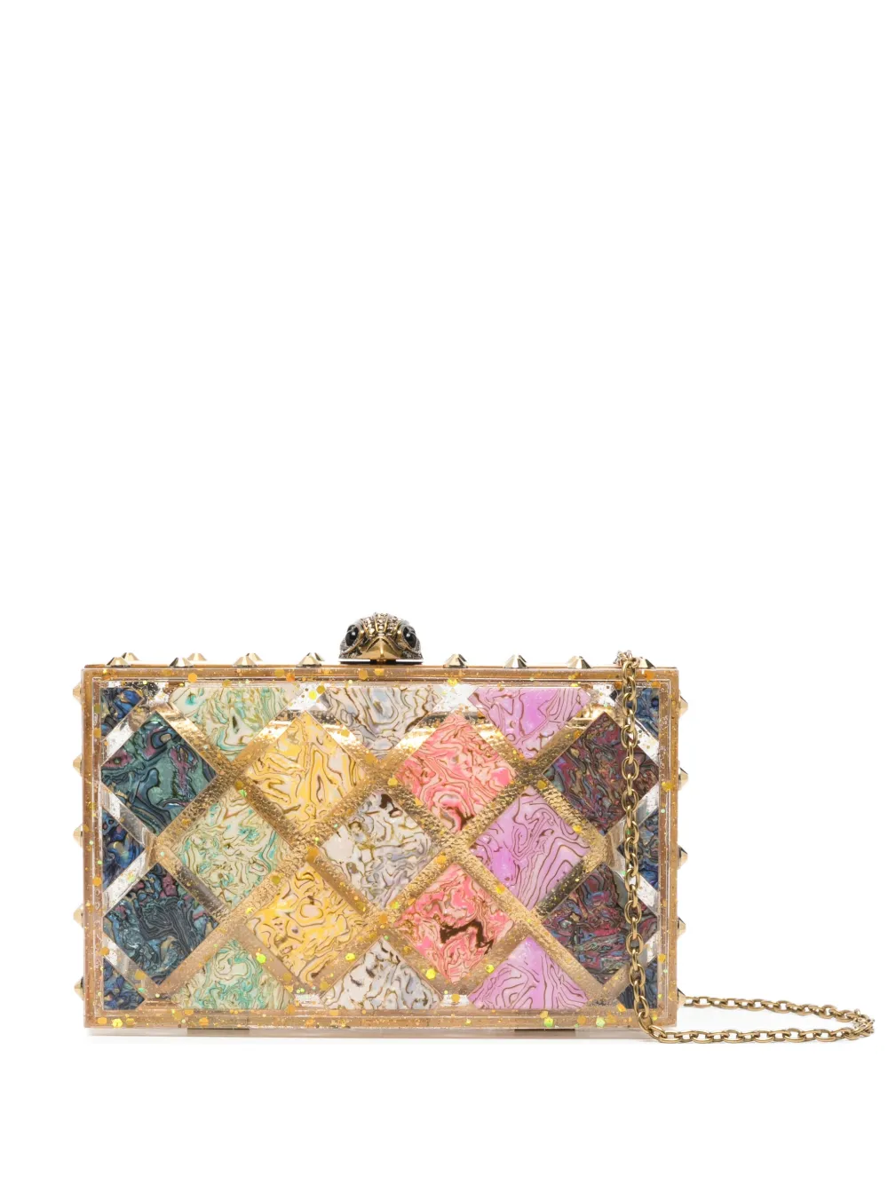 Kurt Geiger London Crystal Quilt Box clutch bag - Oro