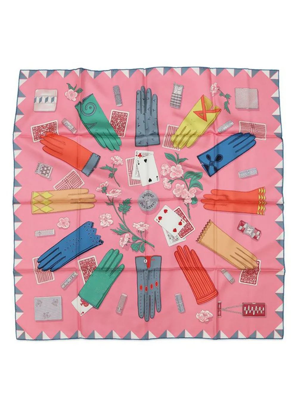 Hermès Pre-Owned 2020-2025 L Heure des Gants Silk Scarf 90 scarves - Multicolore