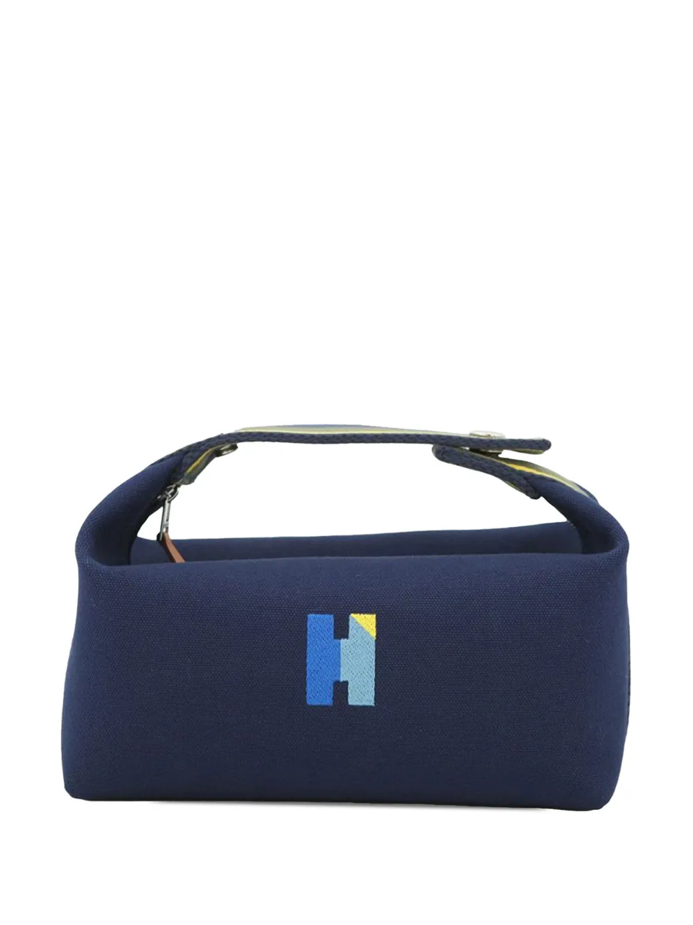 Hermès Pre-Owned 2010-2025 Small Toile Bride A Brac H Pavillon Case vanity bag - Blu