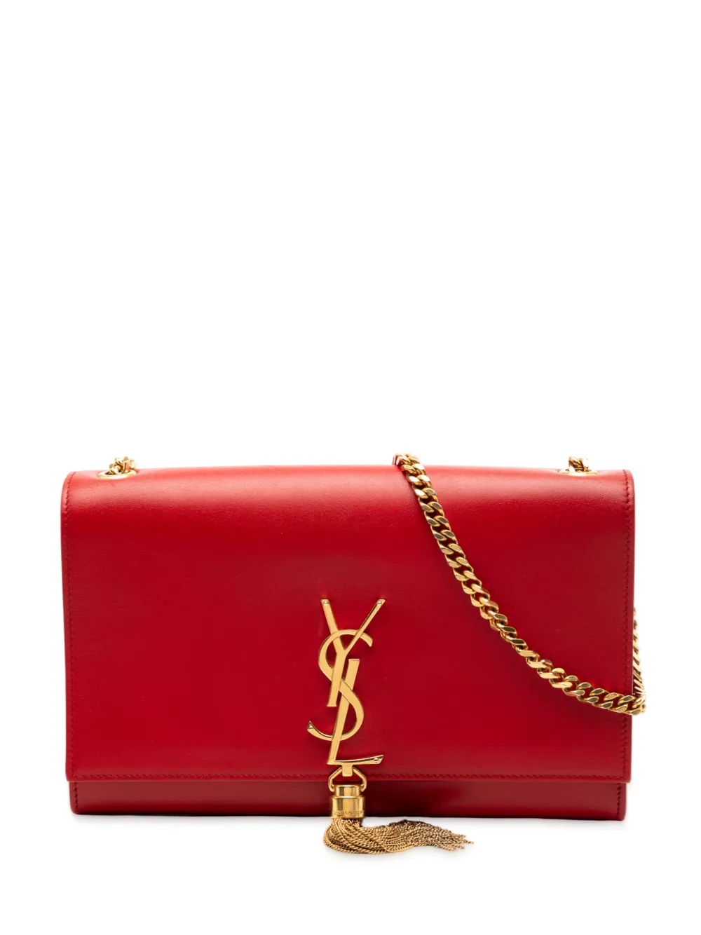 Saint Laurent Pre-Owned 2014 Medium Smooth Calfskin Classic Monogram Kate Tassel crossbody bag - Red