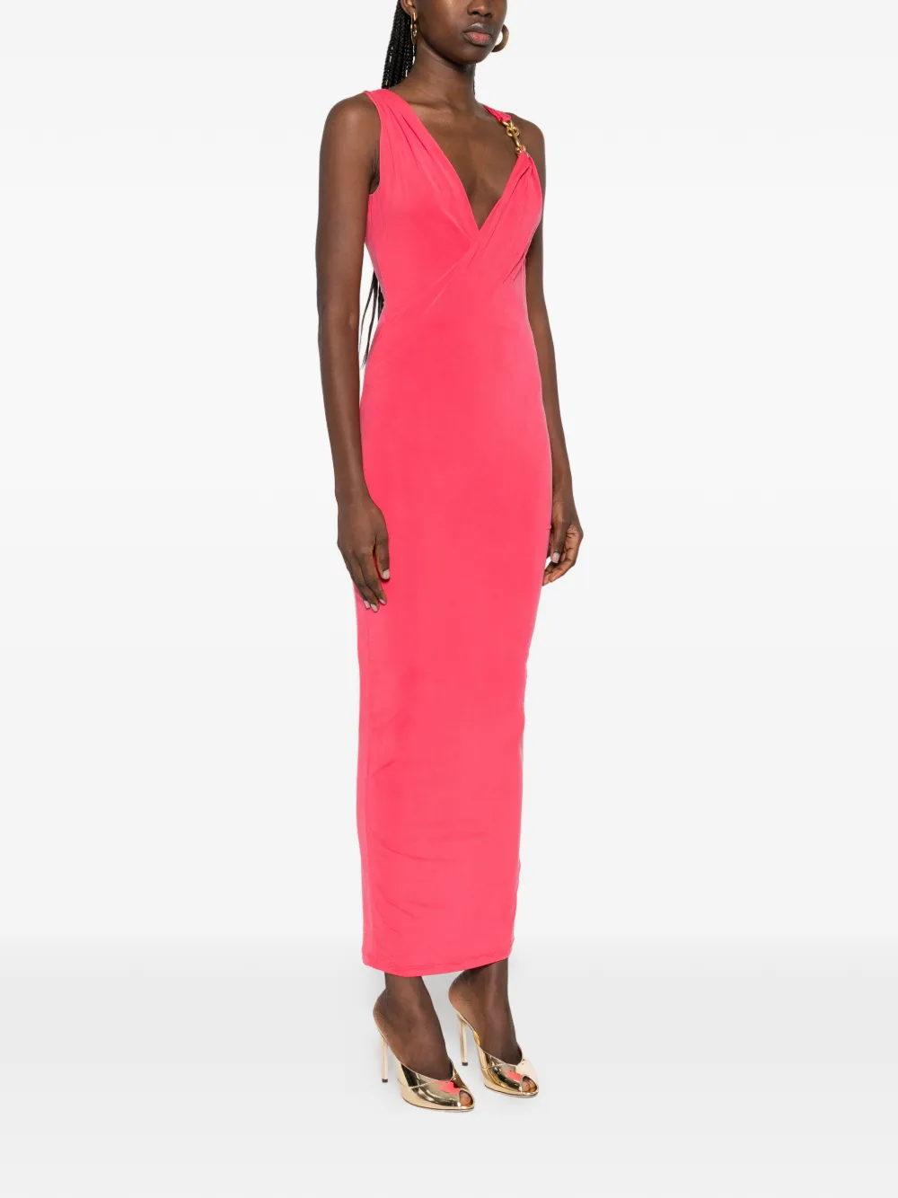  Balmain Draped-effect Sleeveless Dress - Pink 