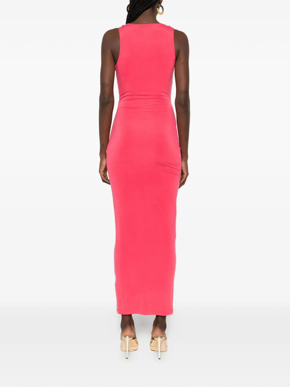 Balmain Mouwloze jurk met gedrapeerd effect Roze