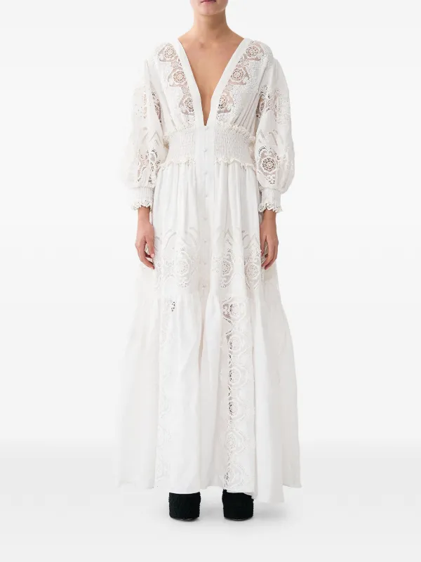 white shirred maxi dress Miss Selfridge - Poplin Shirred Body Maxi Dress - Women - Cotton - 12 US