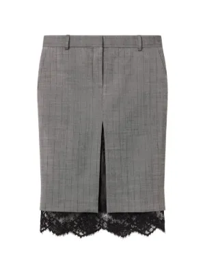 ステラマッカートニー　アシメントリー　スカート スカート | デニム ミディ レザー プリーツ フリンジ ニット | ステラ