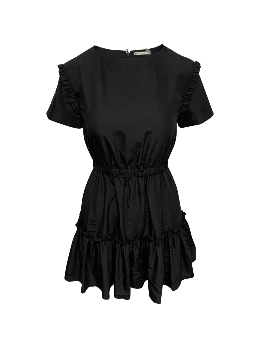 alice + olivia ruffled A.-line mini dress - Nero
