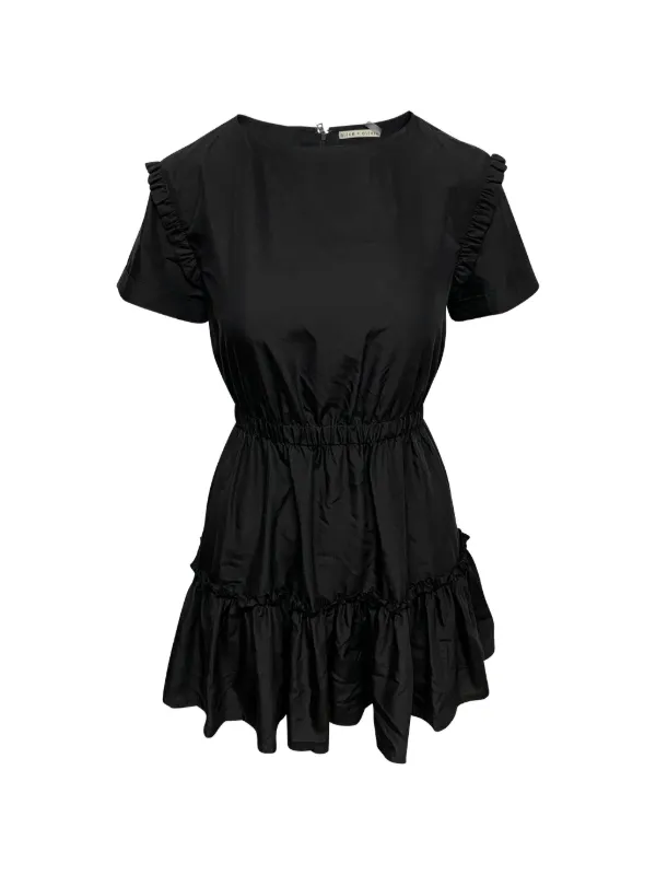 black a line corset dress Long Black Corset Prom Dress with Notched Neckline Black / 2 main image 0