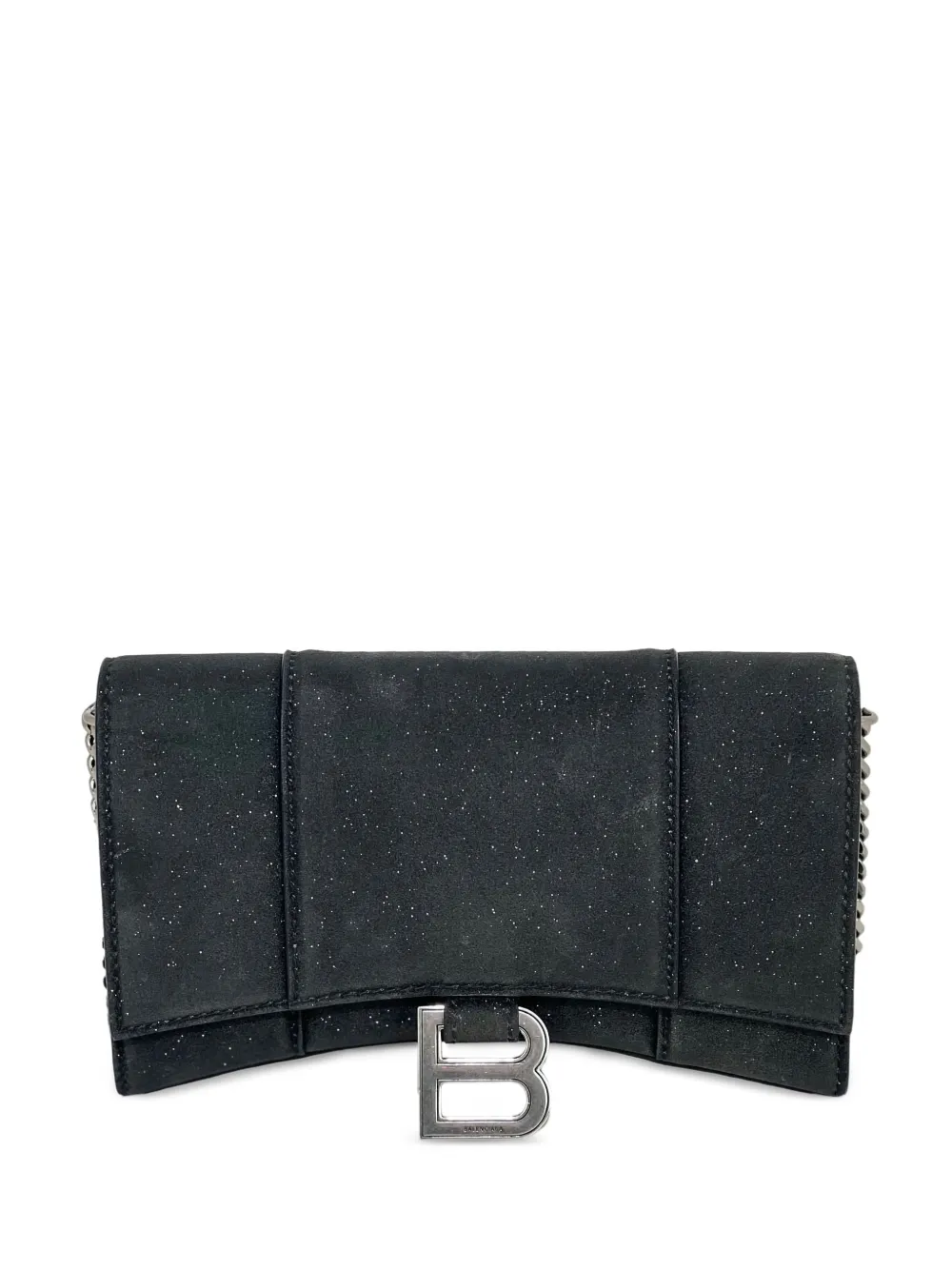 Balenciaga Pre-Owned Hourglass glitter clutch bag - Nero