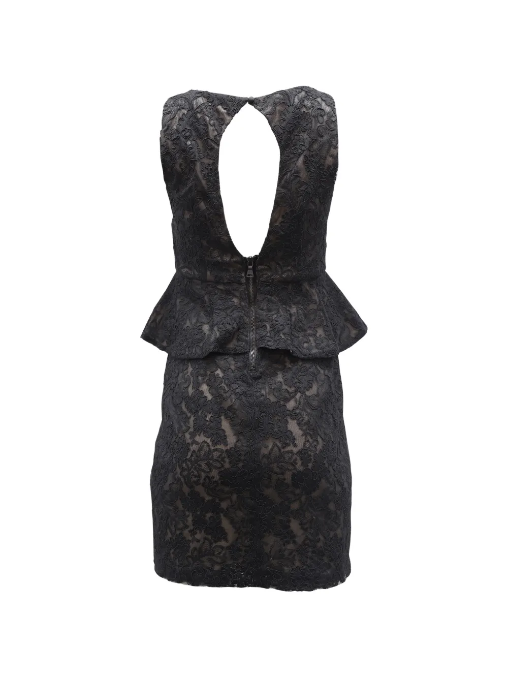 Alice + olivia Josephine lace peplum mini dress - Zwart