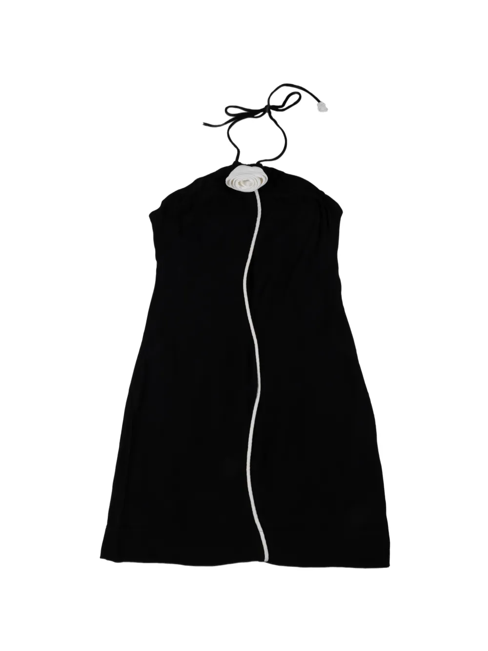 FARM Rio halterneck floral-embellishment mini dress - Nero