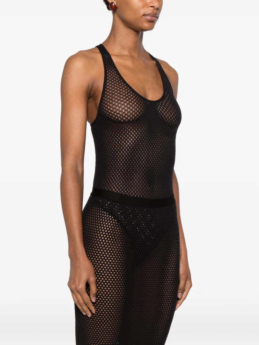 WARDROBE.NYC x RHW body met mesh Zwart