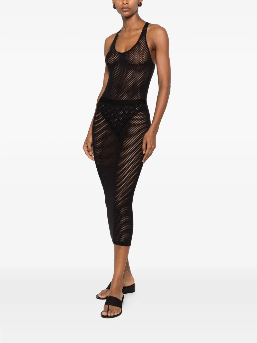 WARDROBE.NYC x RHW body met mesh Zwart