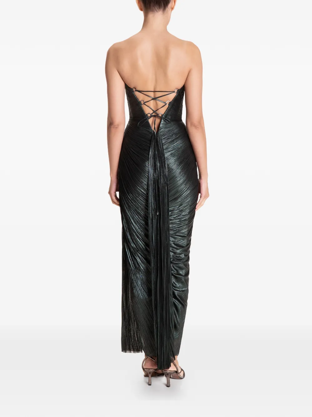 Maria Lucia Hohan Amisha strapless jurk met uitgesneden details Groen