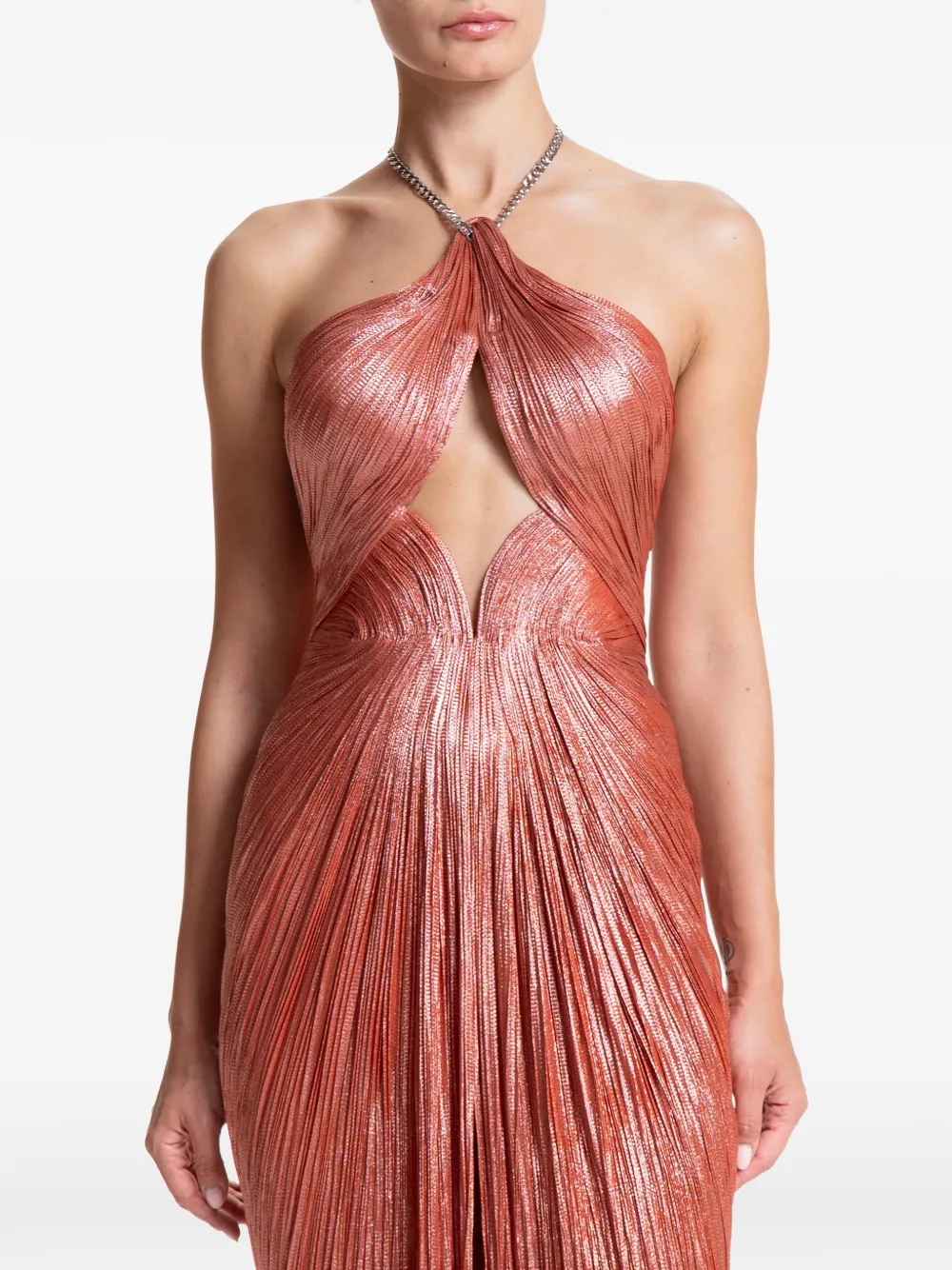 Maria Lucia Hohan Adriana midi-jurk met uitgesneden details Oranje
