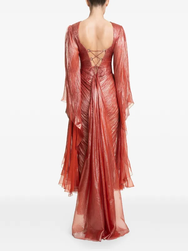 Maria Lucia Hohan Greta cut-out Maxi Dress | Orange | FARFETCH