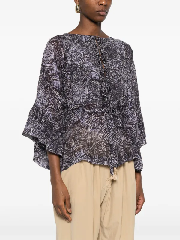 ISABEL MARANT Tekia ラッフル シャツ | ブラック | FARFETCH JP