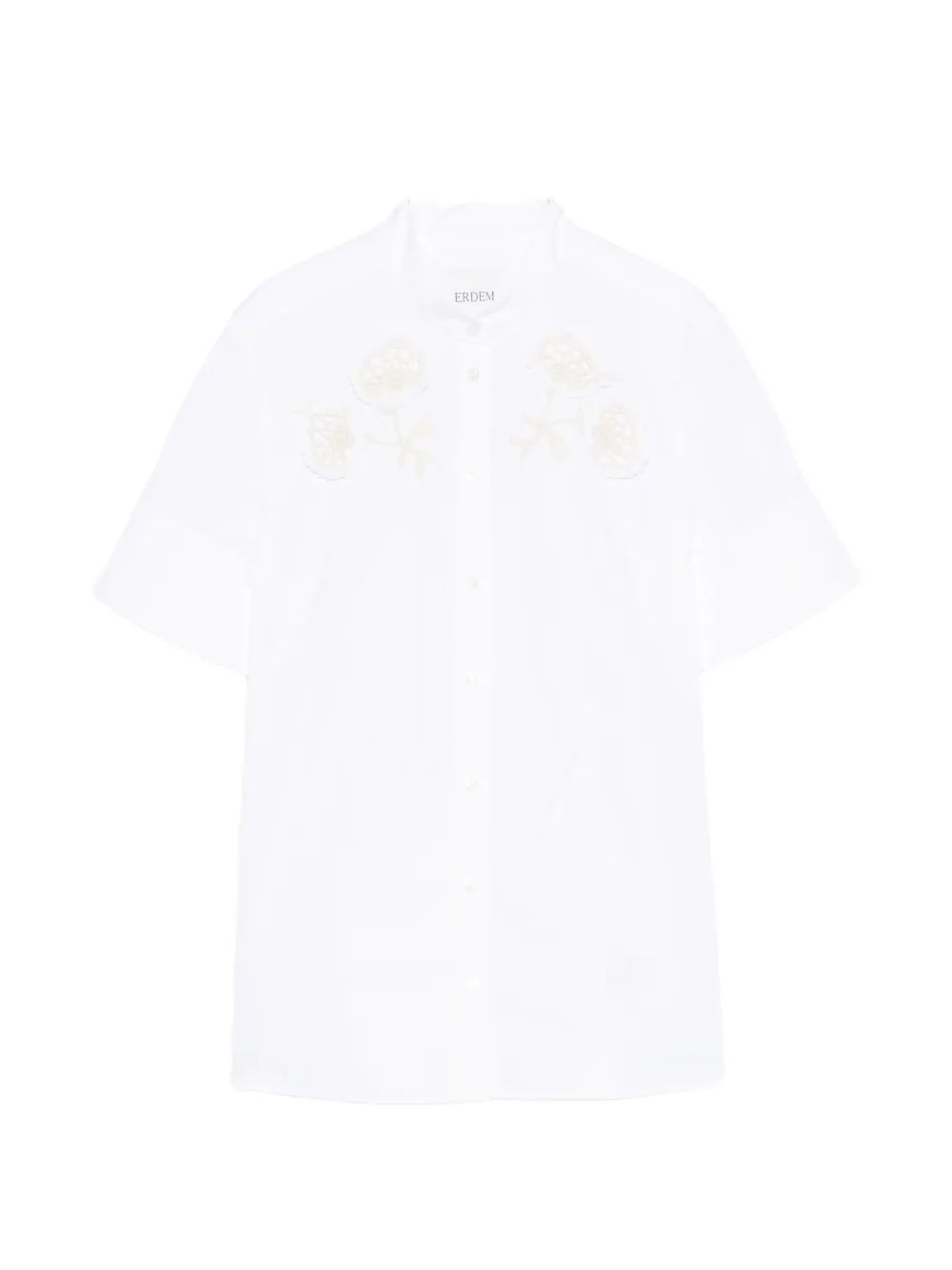 ERDEM appliqué short-sleeve shirt - Bianco