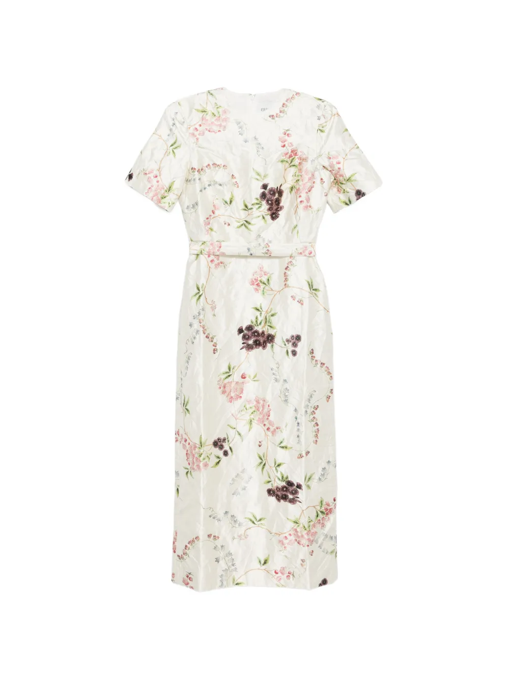 ERDEM floral print textured midi dress - Toni neutri