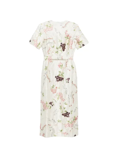 ERDEM floral print textured midi dress