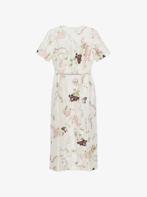 ERDEM floral print textured midi dress
