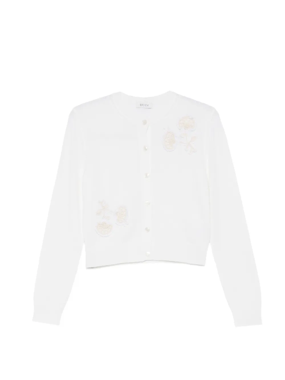 ERDEM appliqué cardigan - Bianco