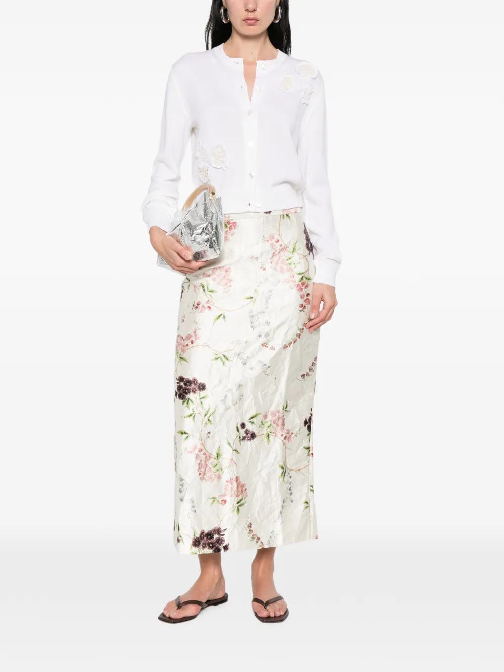  Erdem Appliqué Cardigan - White 