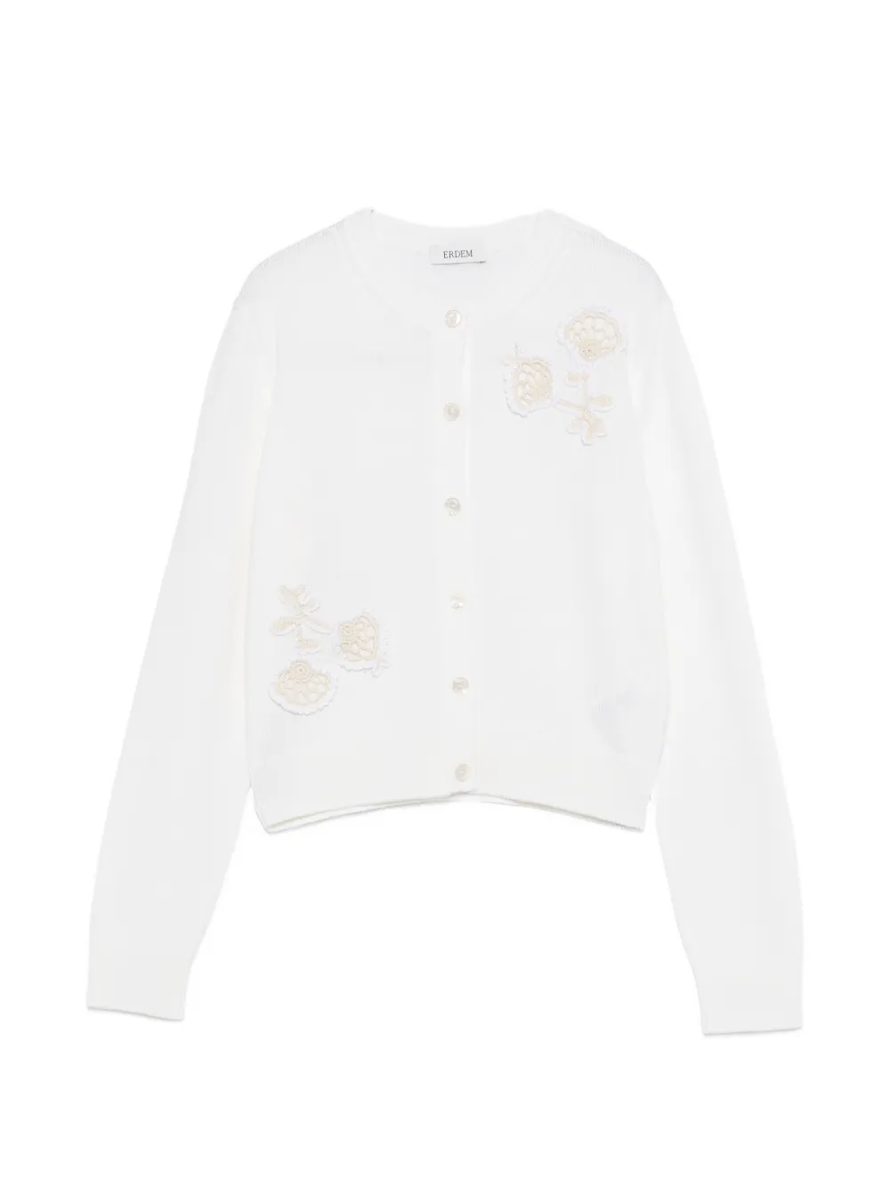 ERDEM appliqué cardigan - Bianco