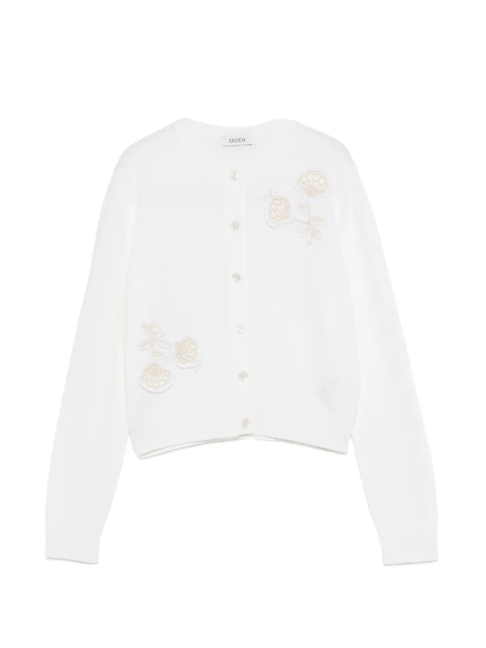 ERDEM appliqué cardigan - Bianco