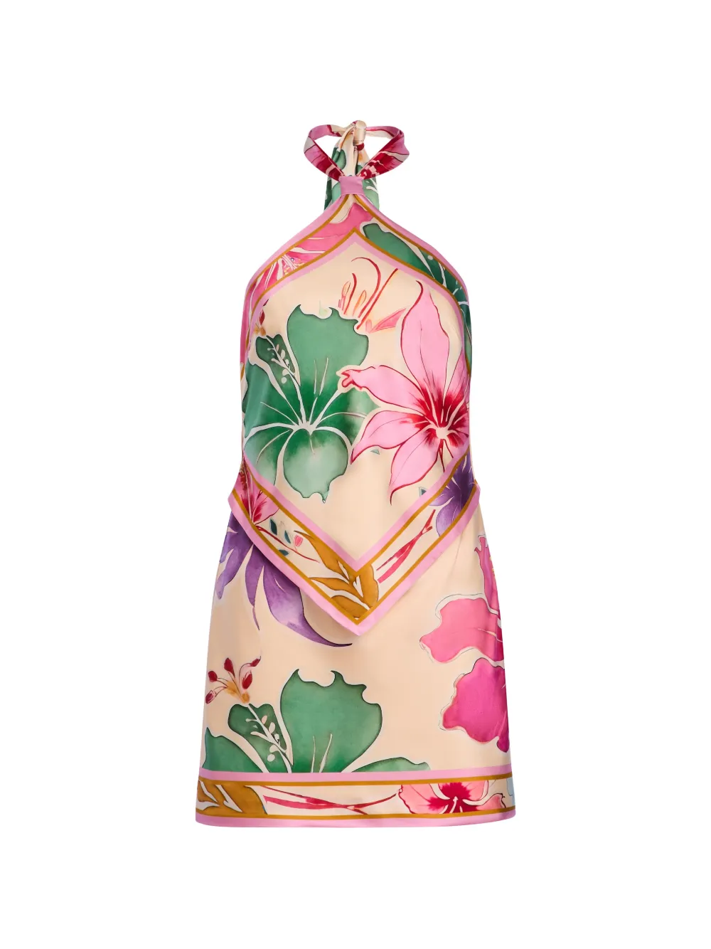 Retrofete Adelaide floral mini dress - Toni neutri