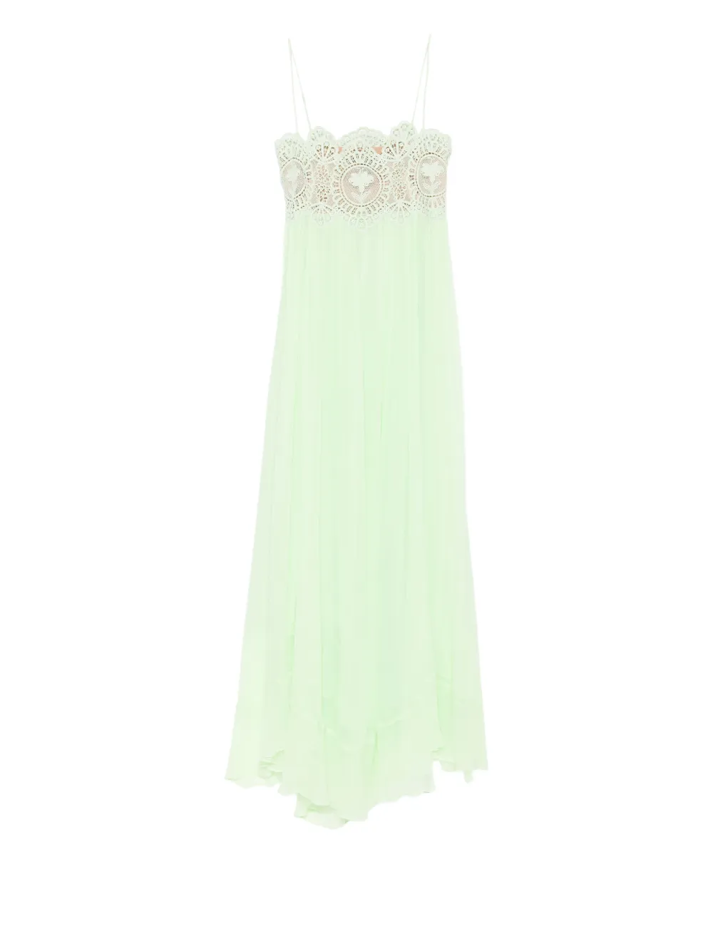 Retrofete Gypsy lace-trimmed dress - Verde