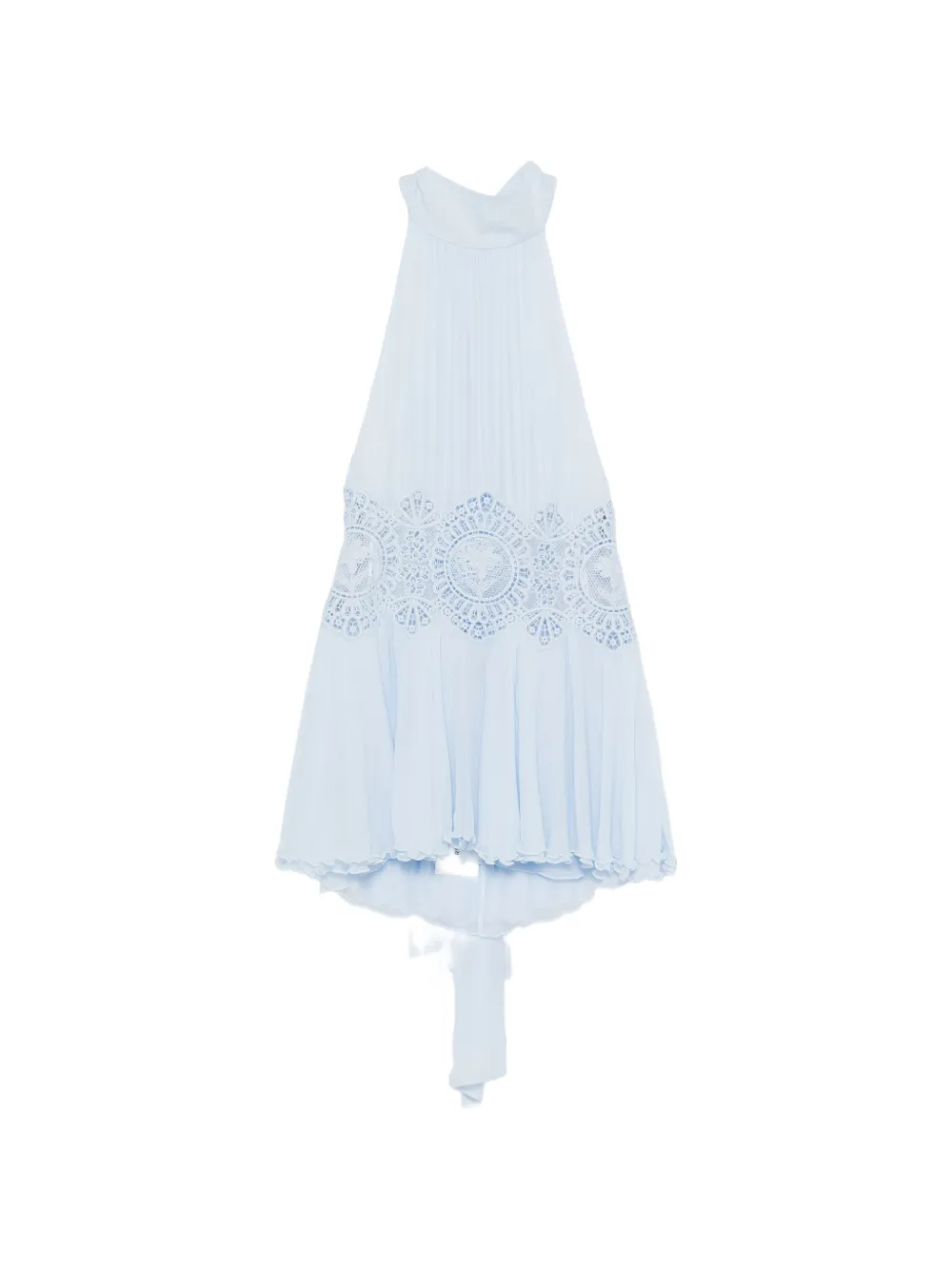 Retrofete Nirvanna lace-panel pleated mini dress - Blu