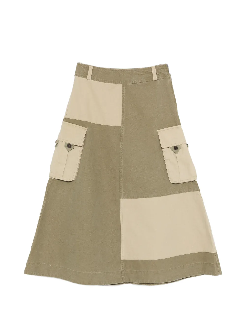 DAMSON MADDER Marcelle Barn patchwork pocket skirt - Verde