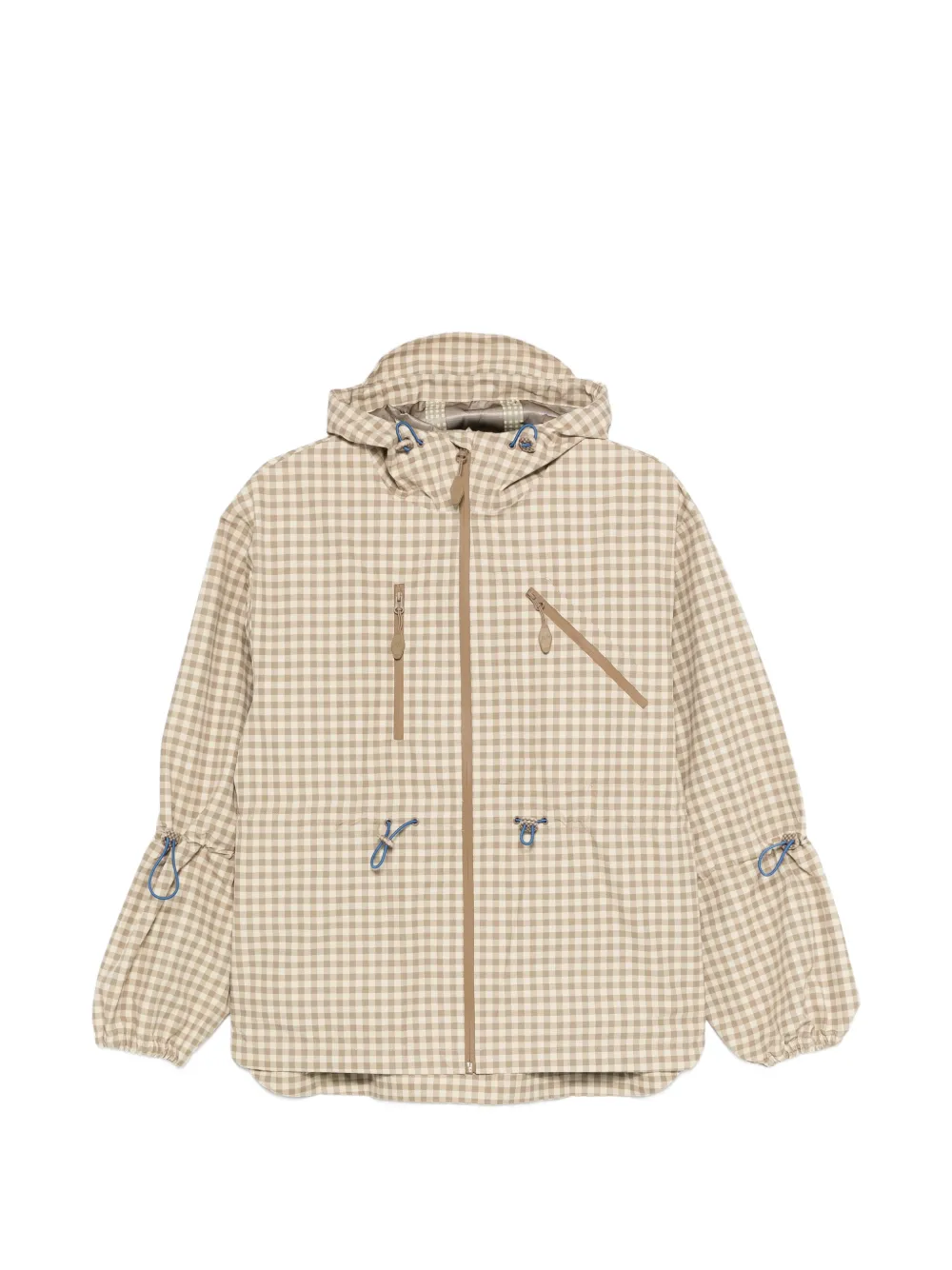 DAMSON MADDER Matilda gingham hooded jacket - Nude