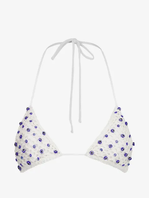 Leslie Amon Evil Eye crochet bikini top