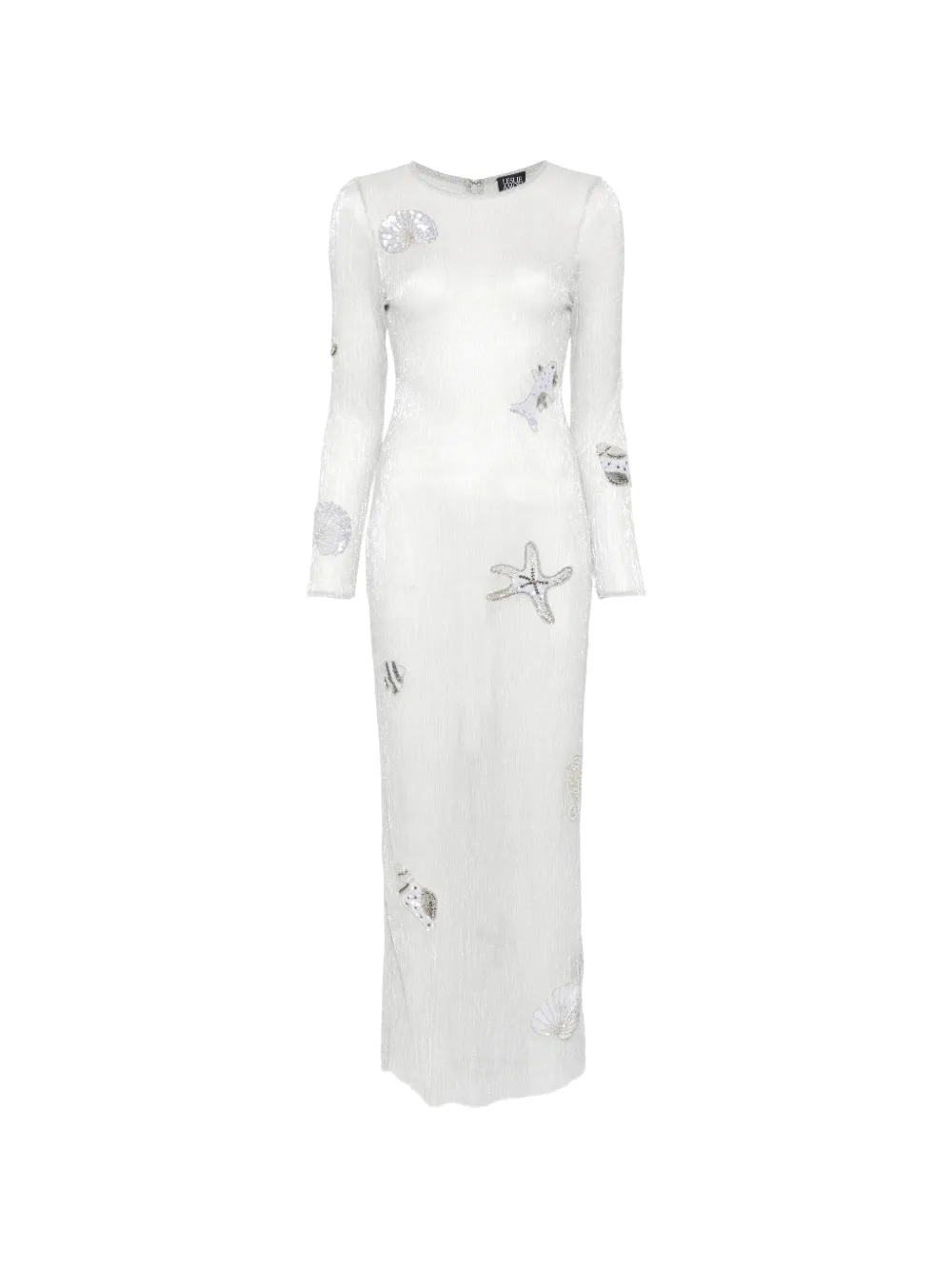 Leslie Amon Sea shell-patch maxi dress - Grigio