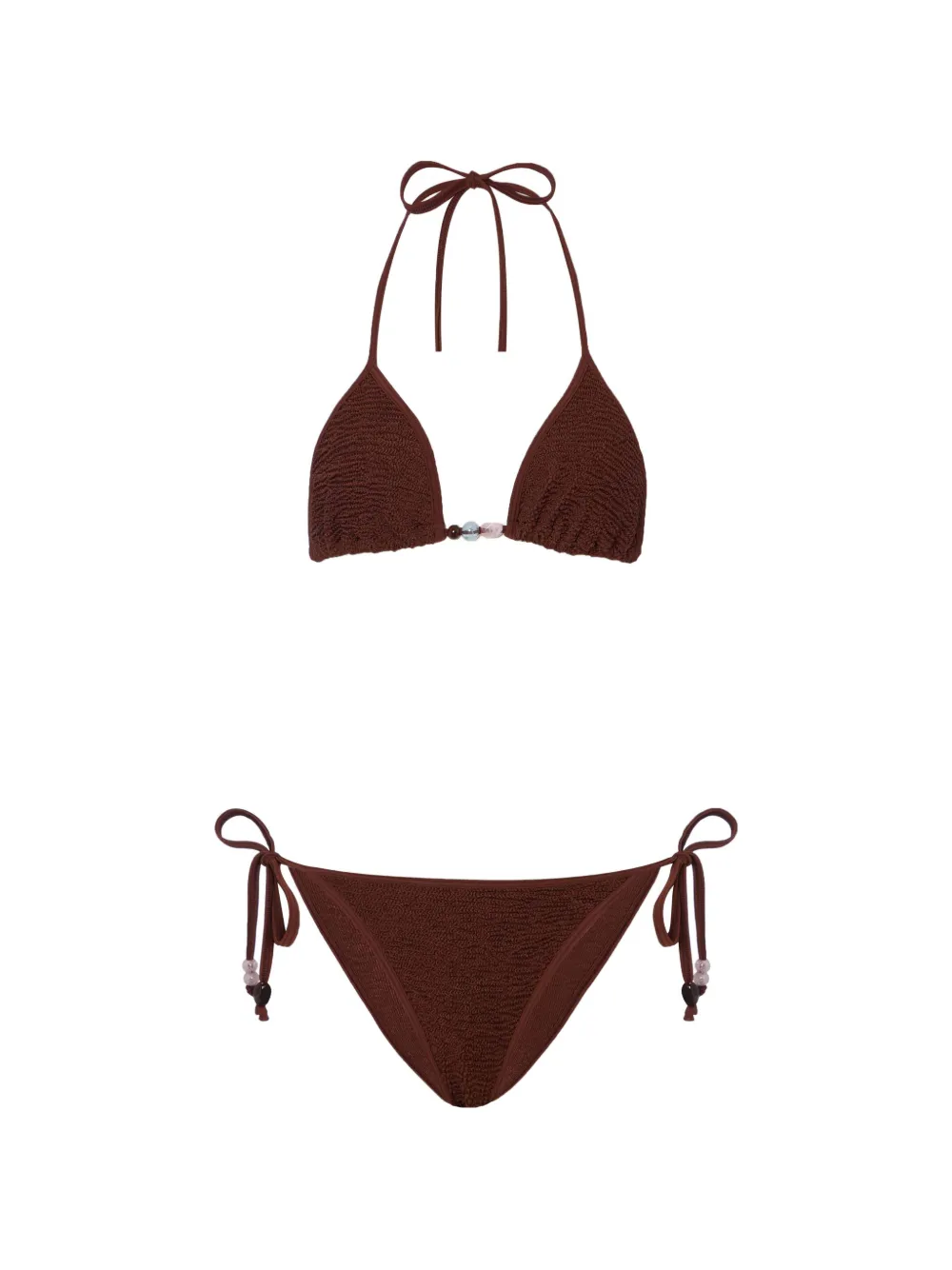 Hunza G Bikini Gina con perline - Marrone