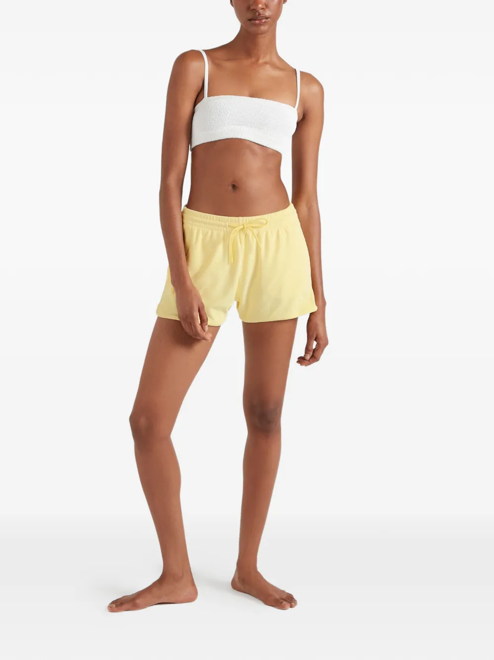  Hunza G Towelling Drawstring Shorts - Yellow 