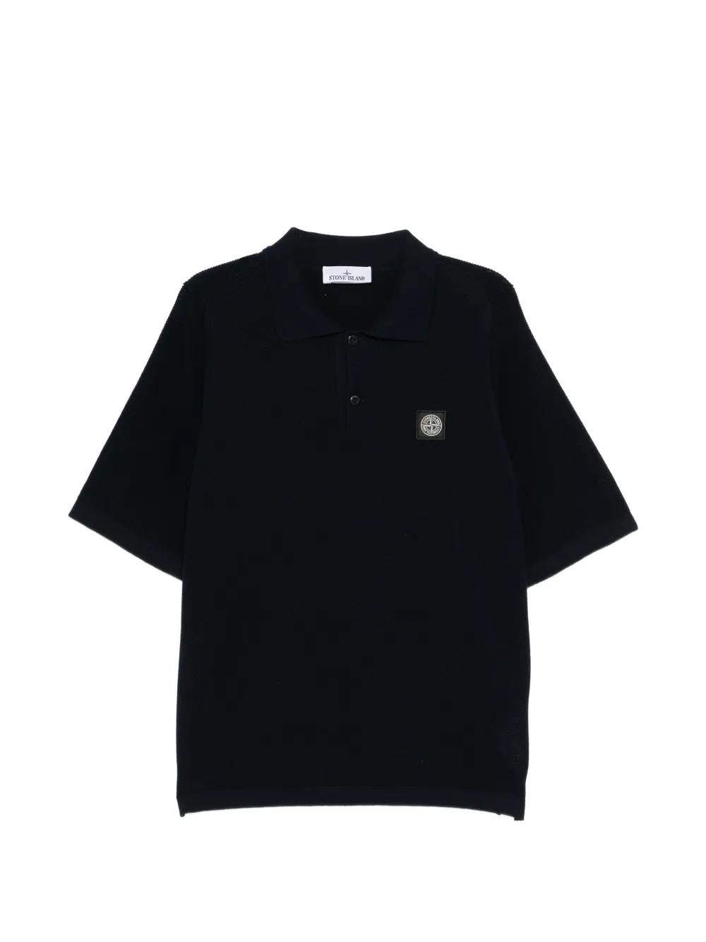 Stone Island buttoned cotton polo shirt - Blau