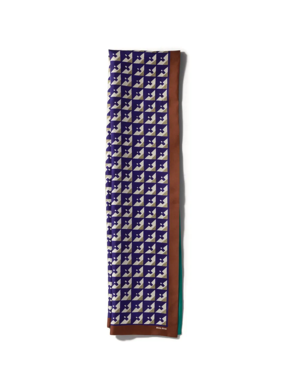 Miu Miu logo-printed scarf - Blue
