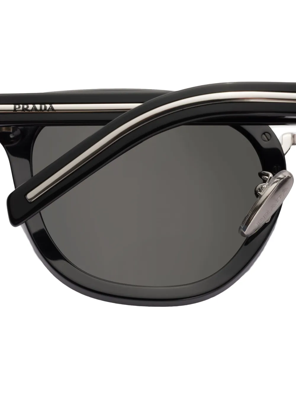 Prada Eyewear Zonnebril met rond montuur Zwart