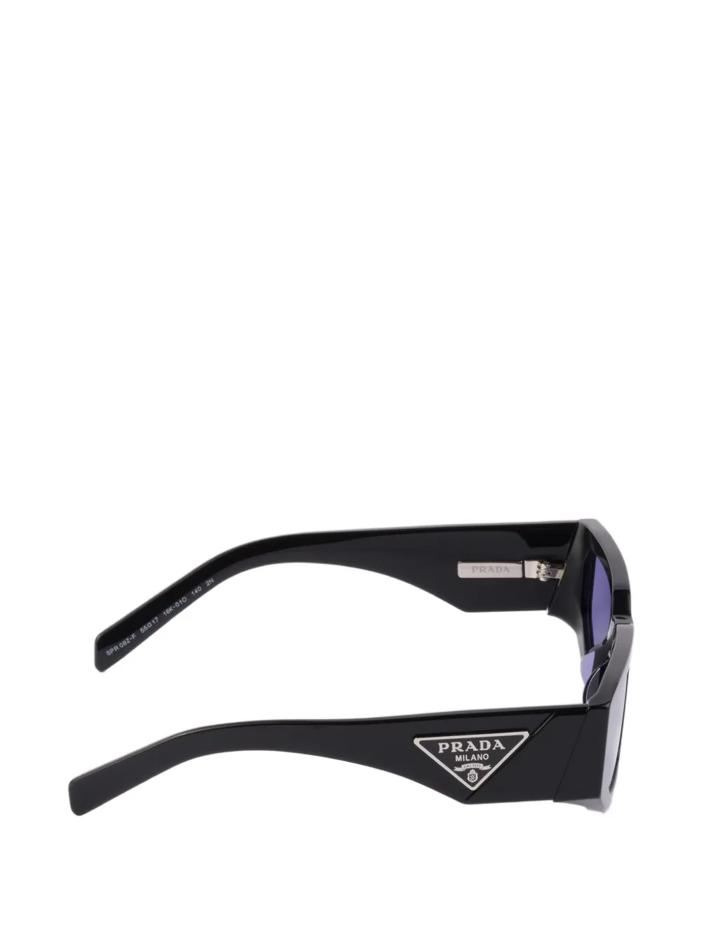  Prada Eyewear Triangle-logo Rectangle-frame Sunglasses - Black 
