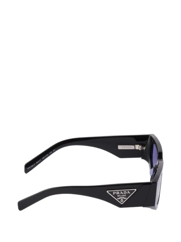 Prada Eyewear triangle-logo rectangle-frame Sunglasses | Black