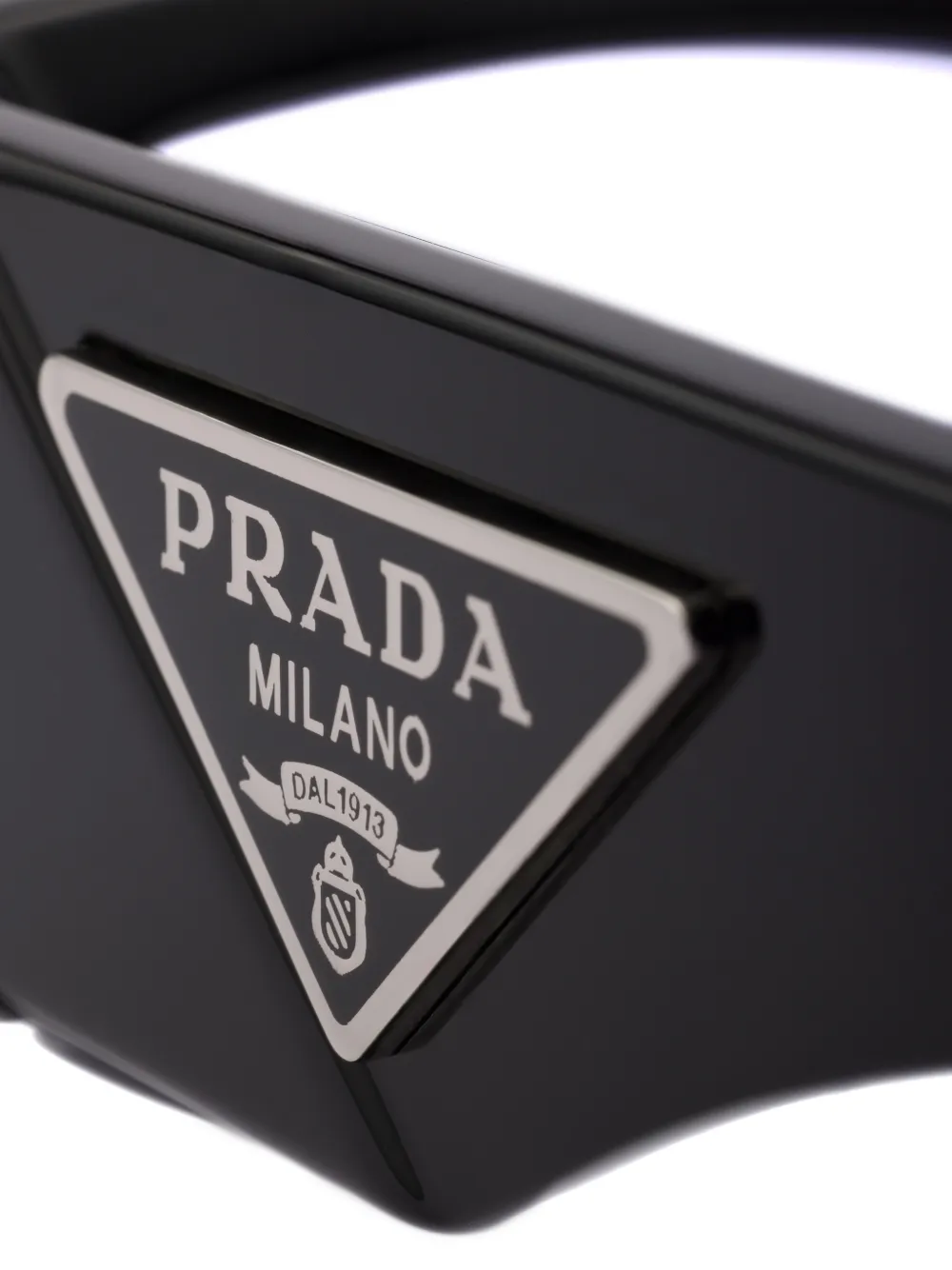Prada Eyewear Zonnebril met rechthoekig montuur en logo Zwart