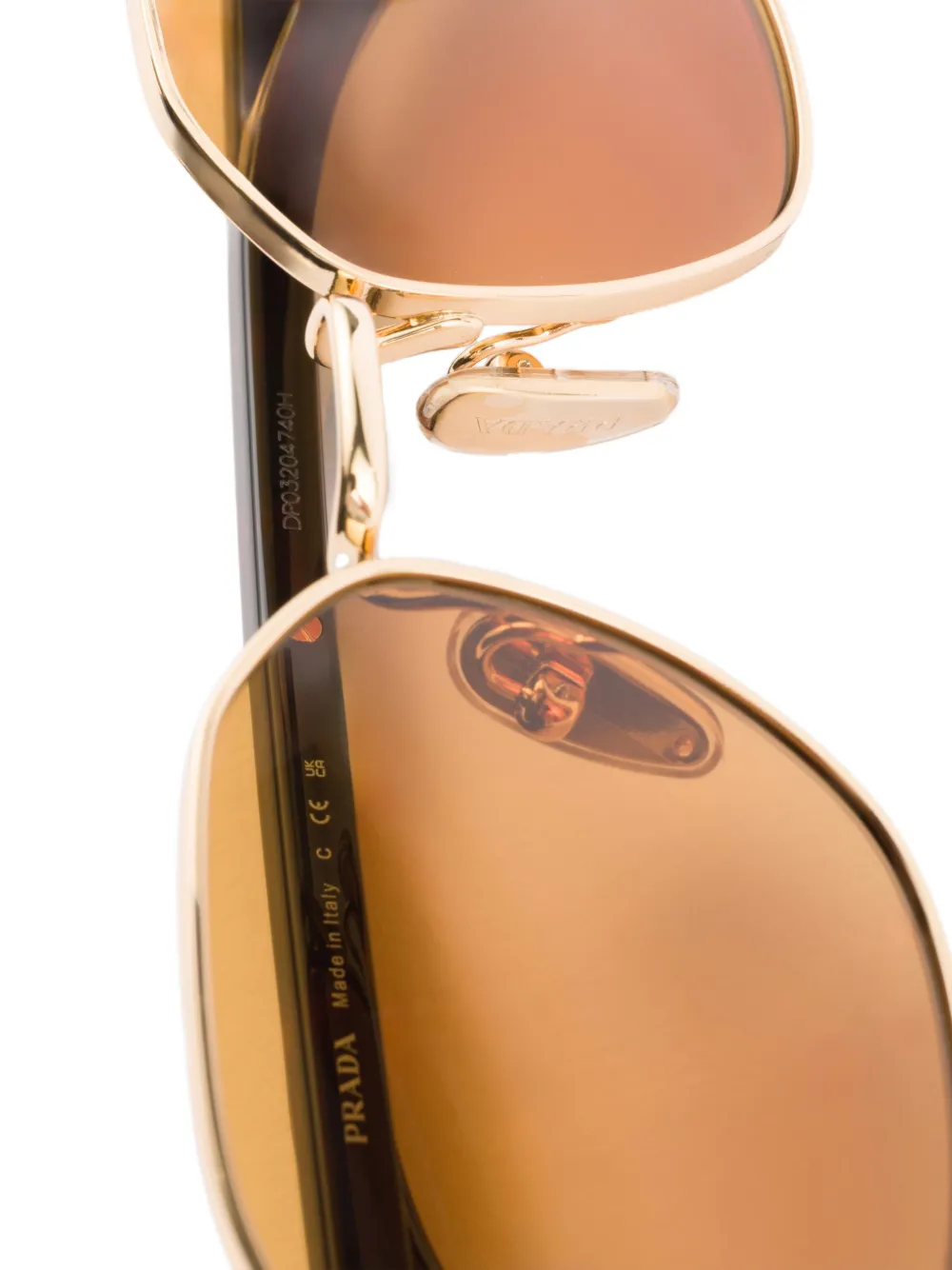 Prada Eyewear Zonnebril met vierkant montuur Goud