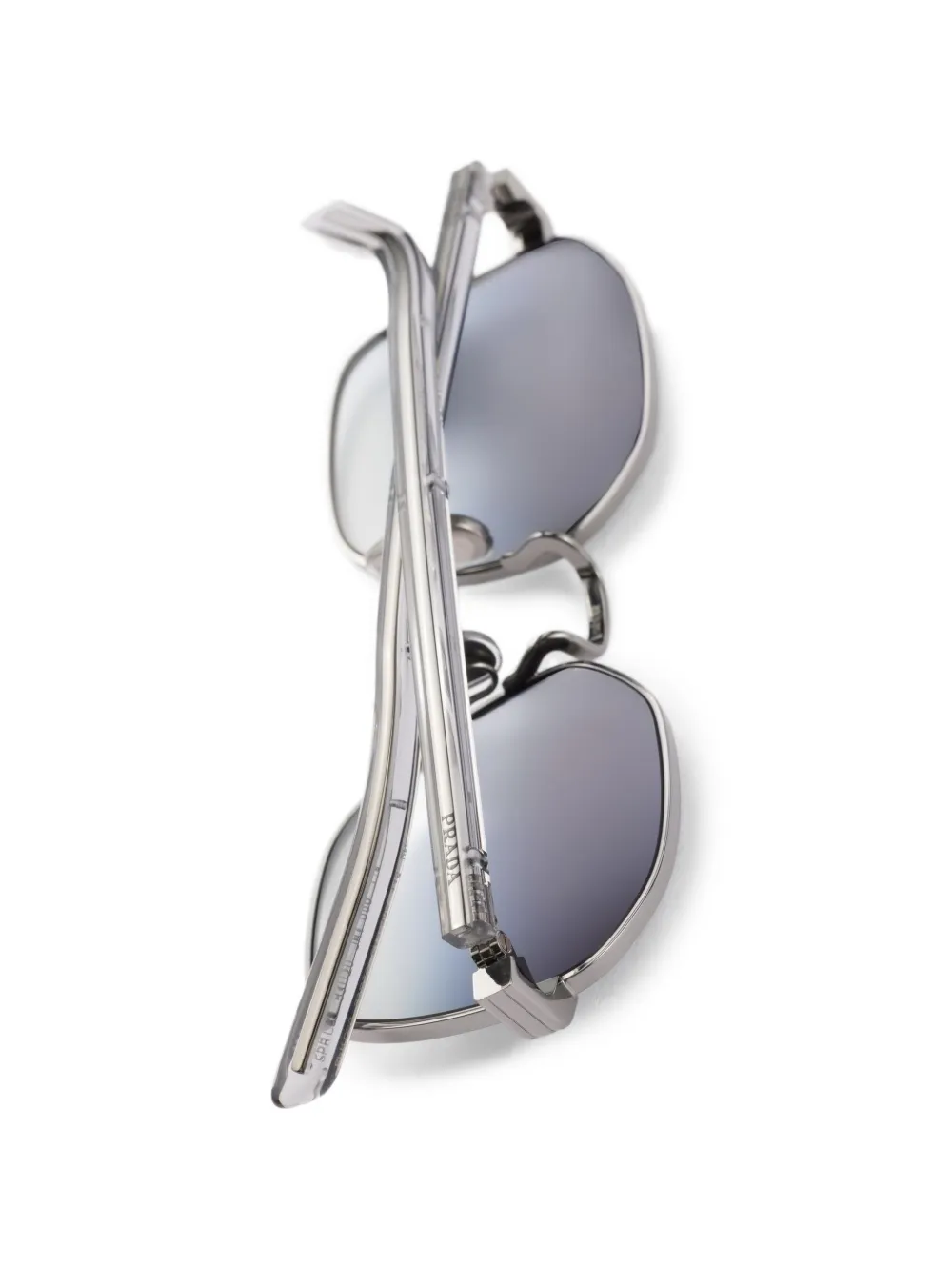 Prada Eyewear Zonnebril met zeshoekig montuur Grijs