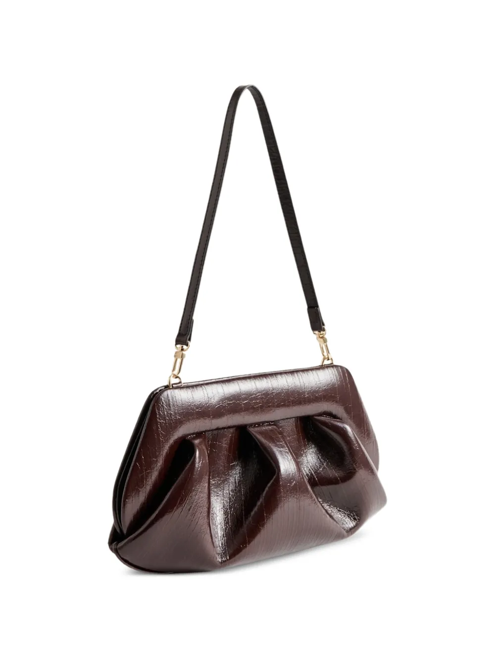  Themoirè Bios Gathered Shoulder Bag - Brown 