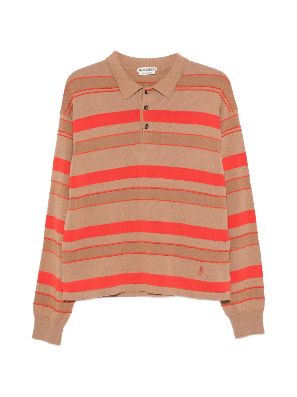 JW Anderson striped logo-embroidered polo shirt - Toni neutri
